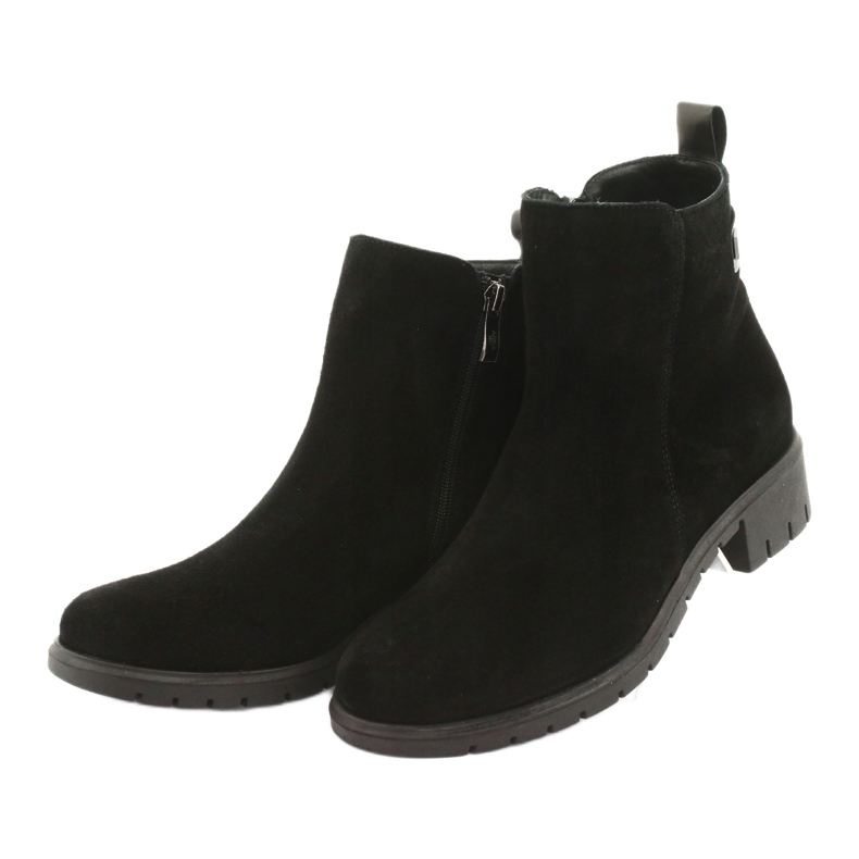 Arka Botas femininas camurça isolada couro 7202 preto 3