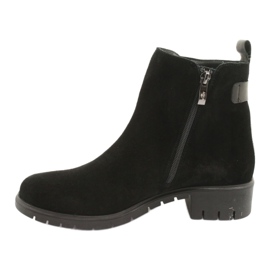Arka Botas femininas camurça isolada couro 7202 preto 2