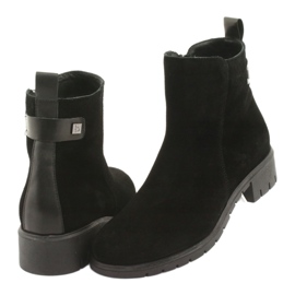 Arka Botas femininas camurça isolada couro 7202 preto 4