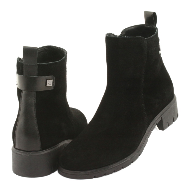 Arka Botas femininas camurça isolada couro 7202 preto 4