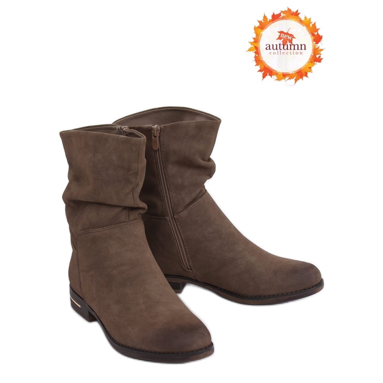 Botas rasas femininas cáqui 5139 cáqui 1