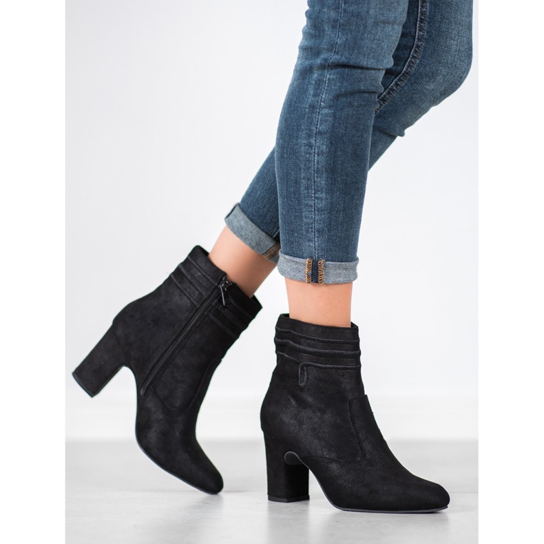 Kylie Botas de camurça de salto alto preto 2