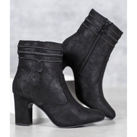 Kylie Botas de camurça de salto alto preto 1