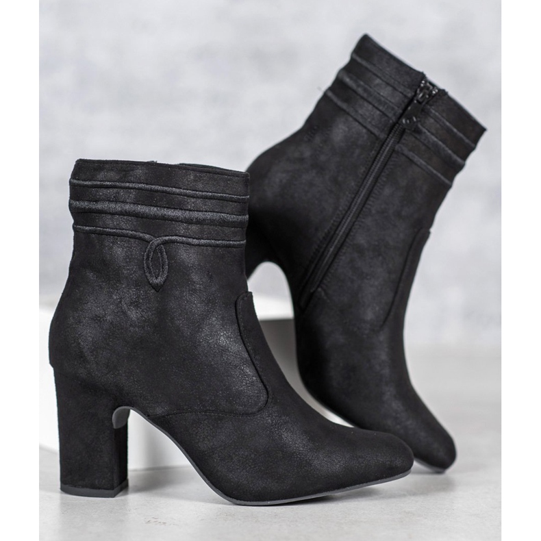 Kylie Botas de camurça de salto alto preto 1