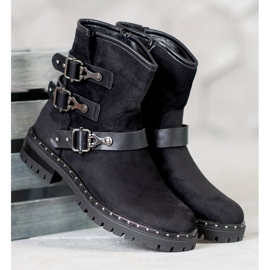 Lovery Trabalhadores de camurça preto 1