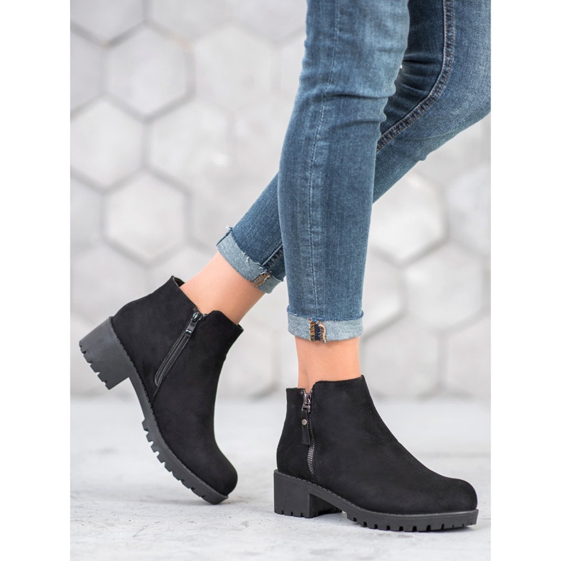 Diamantique Botas pretas com zíper preto 1