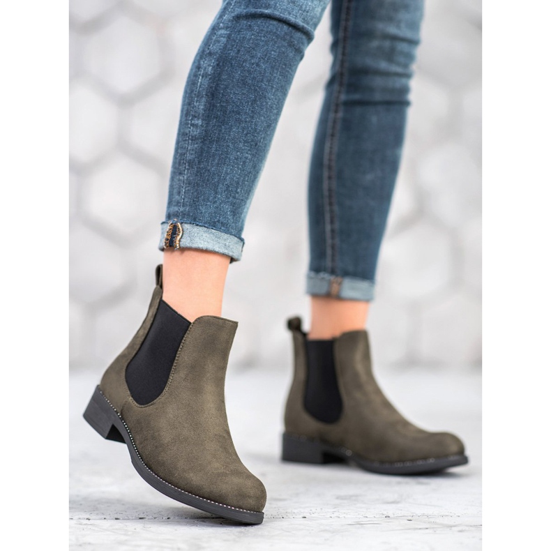 SDS Botas Chelsea com cristais verde 2 SDS Botas Chelsea com cristais verde 2