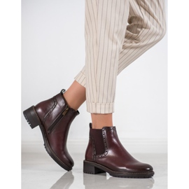 Filippo Botas marrons com couro ecológico vermelho 1