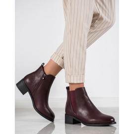 Ideal Shoes Botas clássicas com elástico vermelho 1