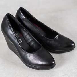 J. Star Bombas de cunha clássicas preto 1