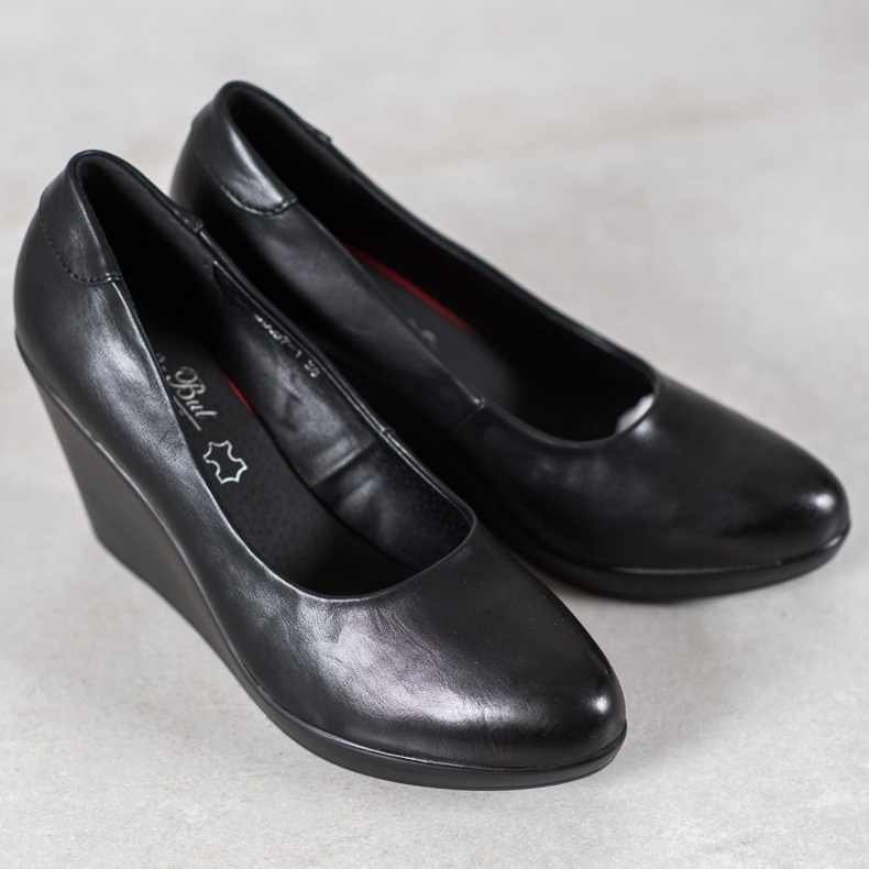 J. Star Bombas de cunha clássicas preto 1