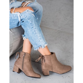 Forever Folie Botas de camurça com laço castanho 1