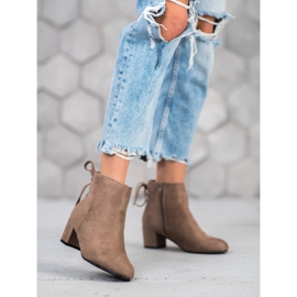 Forever Folie Botas de camurça com laço castanho 2