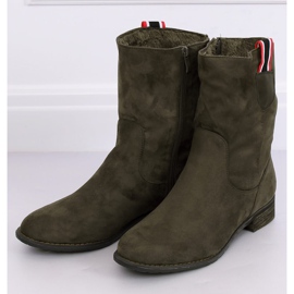 Botas rasas verdes para mulheres 99-110 Olive 1