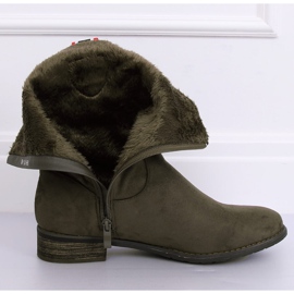 Botas rasas verdes para mulheres 99-110 Olive 2