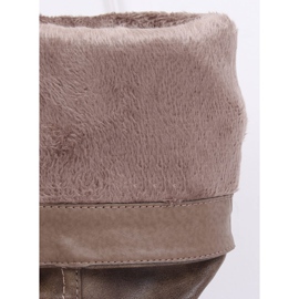 Botas rasas femininas, bege 1084-PG Khaki 2