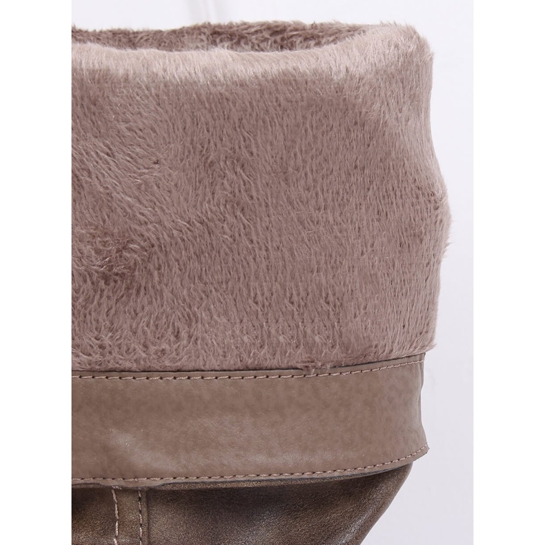 Botas rasas femininas, bege 1084-PG Khaki 2