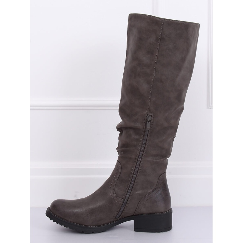 Botas rasas cinza para mulheres 1084-PG Gray 1