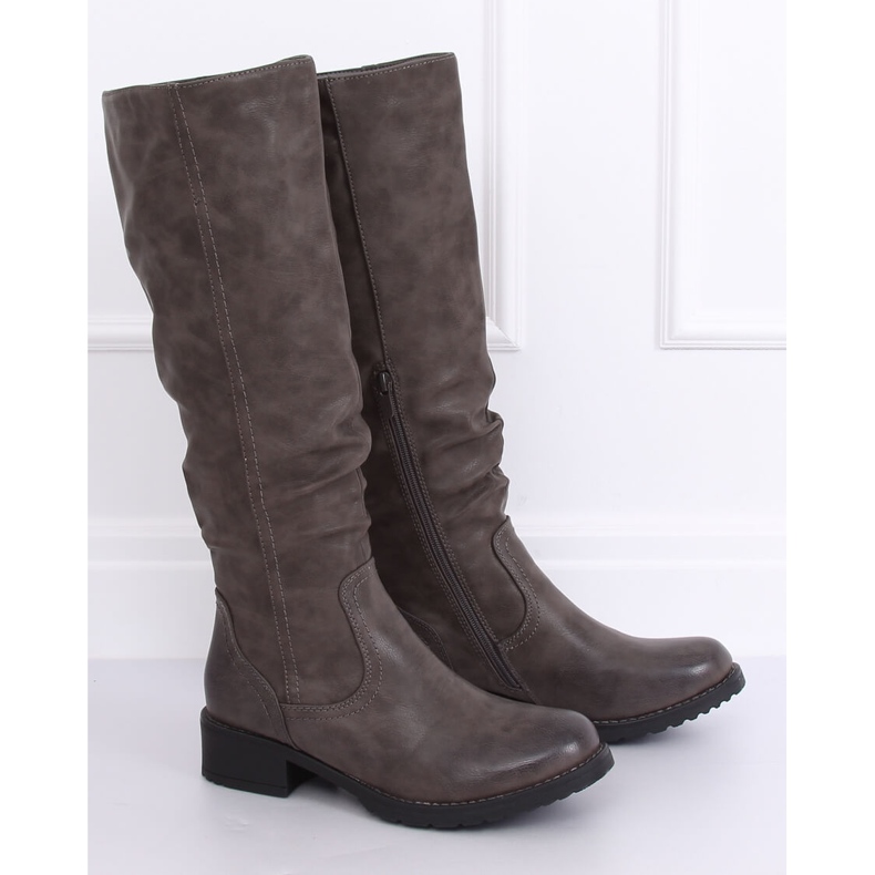 Botas rasas cinza para mulheres 1084-PG Gray 2