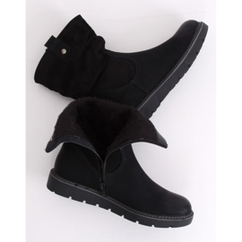 Botas pretas com sola grossa BM-9062 Black preto 1