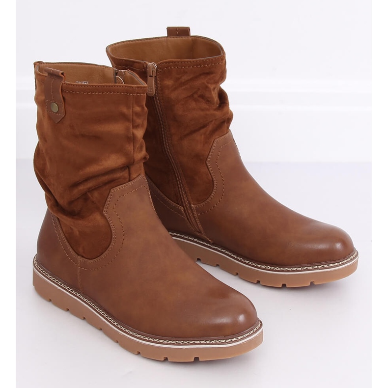 Botas em camelo grosso BM-9062 Solas de camelo castanho 1