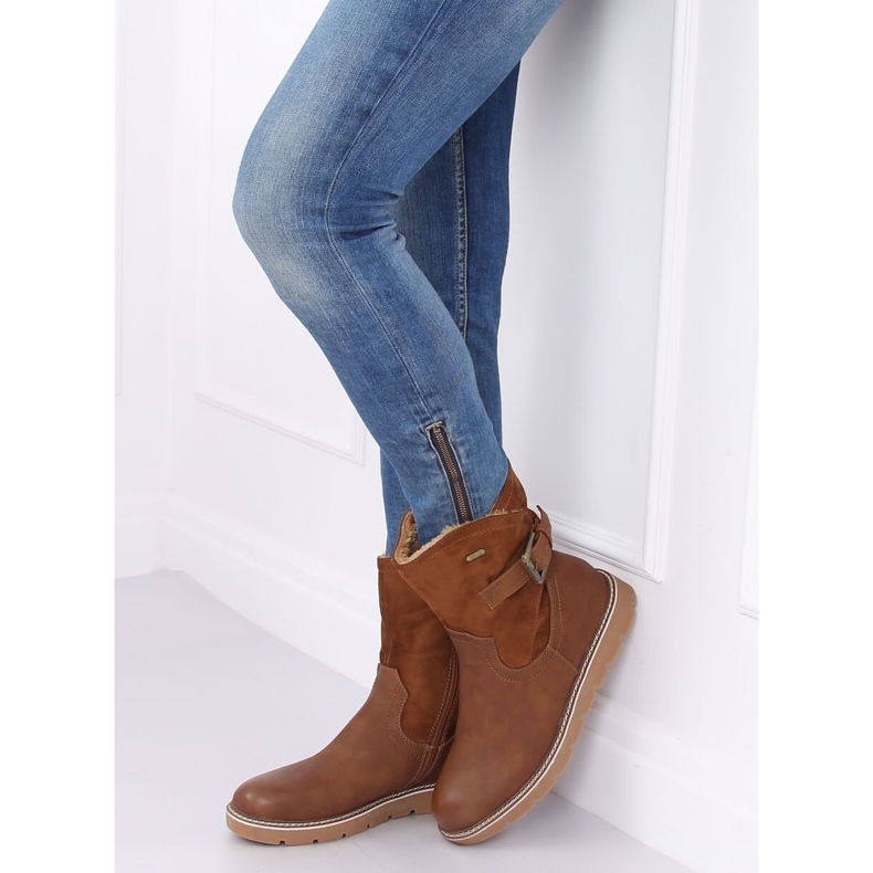 Botas isoladas de camelo BM-9063 Camel castanho 2