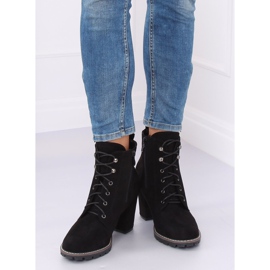 Botas pretas de salto alto com atacadores 7081 Pretas preto 2