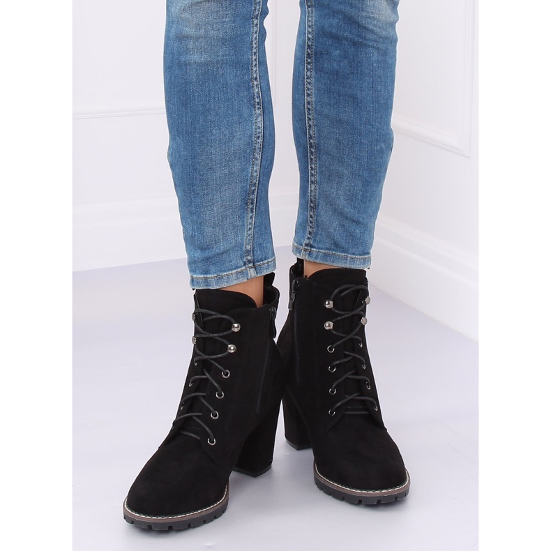 Botas pretas de salto alto com atacadores 7081 Pretas preto 2 Botas pretas de salto alto com atacadores 7081 Pretas preto 2