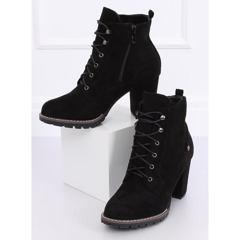 Botas pretas de salto alto com atacadores 7081 Pretas preto 1 Botas pretas de salto alto com atacadores 7081 Pretas preto 1