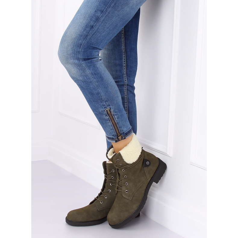 Botas verdes com cordões K-9926 Verde 2