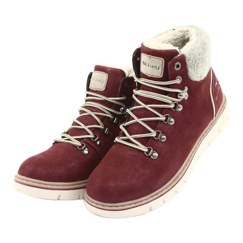 Botas de inverno MCKEY 1072 com atacadores marrom multicolorido cinza 3