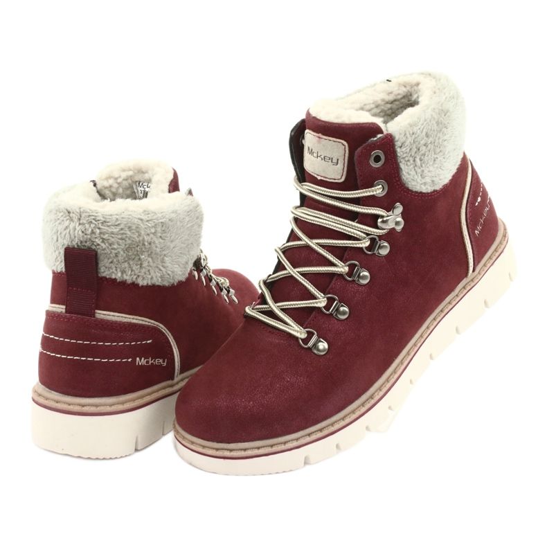 Botas de inverno MCKEY 1072 com atacadores castanho multicolorido cinza 4