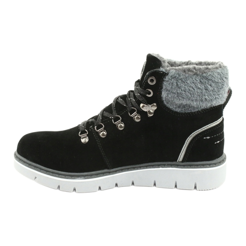 Botas de inverno MCKEY 1072 com atacadores preto cinza 2