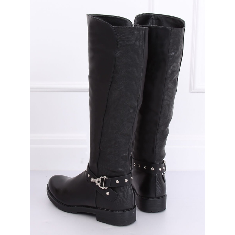 Botas de equitação com isolamento espesso preto G3375A Preto 1