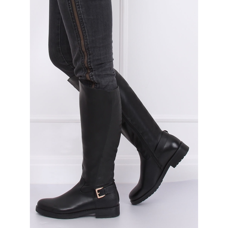 Botas de montar em forro preto grosso G3372A Preto 2