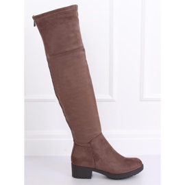 Botas de montaria femininas bege-marrom 0-207 Khaki 1