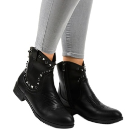Botins pretos com zíper L893-2 1