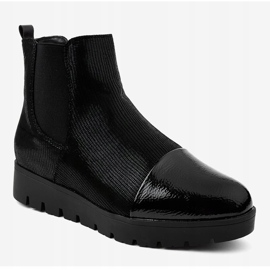 Botas rasas pretas com elástico KLS-83-1 preto 1