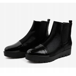 Botas rasas pretas com elástico KLS-83-1 preto 2