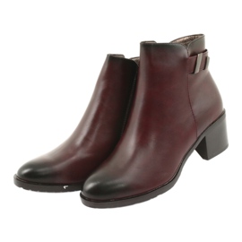 M.Daszyński Botas no zíper isolado Daszyński SA153 clarete vermelho multicolorido 3
