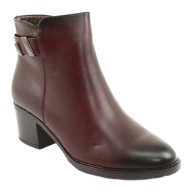 M.Daszyński Botas no zíper isolado Daszyński SA153 clarete vermelho multicolorido 1