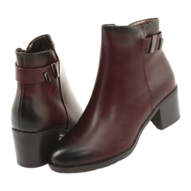 M.Daszyński Botas no zíper isolado Daszyński SA153 clarete vermelho multicolorido 4