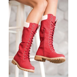 Seastar Botas com cordões quentes vermelho 1