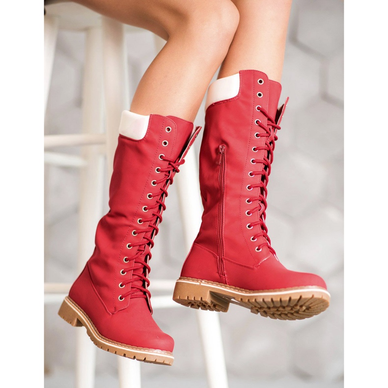 Seastar Botas com cordões quentes vermelho 1