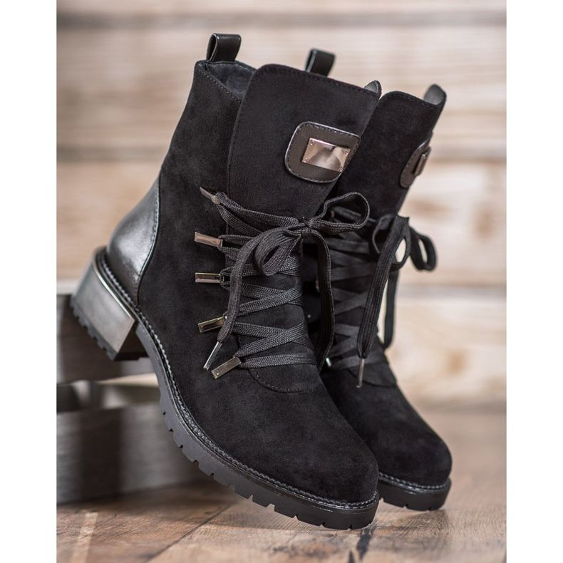Goodin Botas de amarrar preto 1