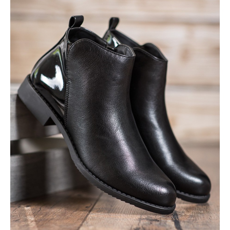 J. Star Botas de salto plano preto 1