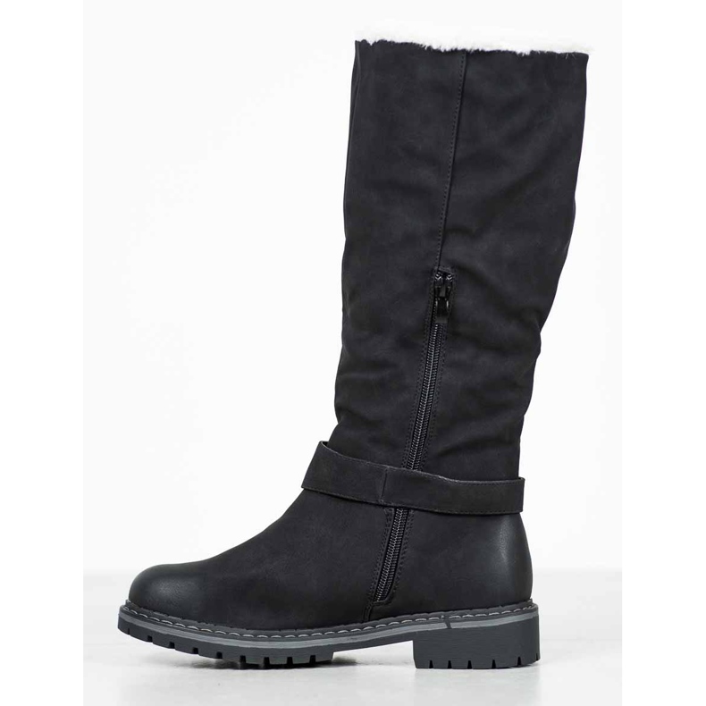 Super Me Botas Com Pele De Carneiro preto 2
