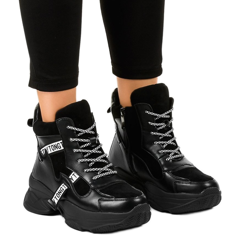 Tênis com isolamento de mulher negra F803-7 preto 1