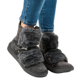 Botas isoladas de camurça cinza GF-QB08 1 Botas isoladas de camurça cinza GF-QB08 1