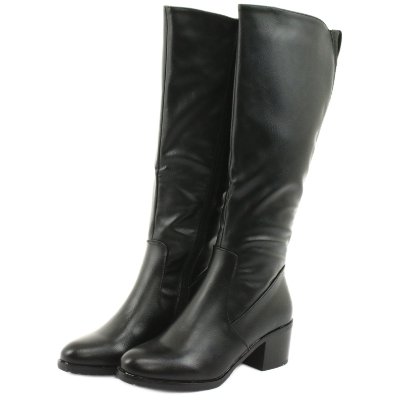 M.Daszyński Botas com isolamento de salto alto Daszyński 153 pretas preto 3 M.Daszyński Botas com isolamento de salto alto Daszyński 153 pretas preto 3